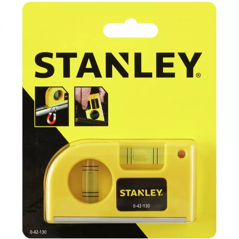 Stanley by Schwarz & Decker 0-42-130 Taschenwasserwaage 8,7 cm 2 mm/m