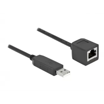 Serielles Anschlusskabel DeLOCK 64163 USB 2.0 Typ-A auf RS-232 RJ45 50 cm schwarz