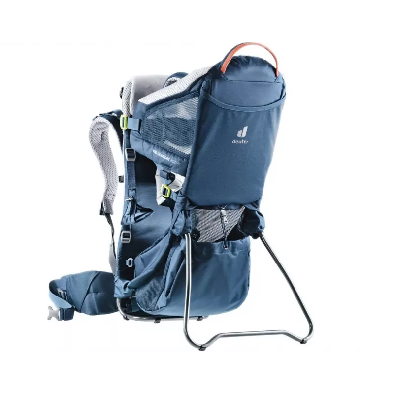Baby-Trage-Rucksack DEUTER Kid Comfort Active — blau, Polyamid, bis 22 kg, Sonnenverdeck, Fußstütze, VariQuick, Lite Air