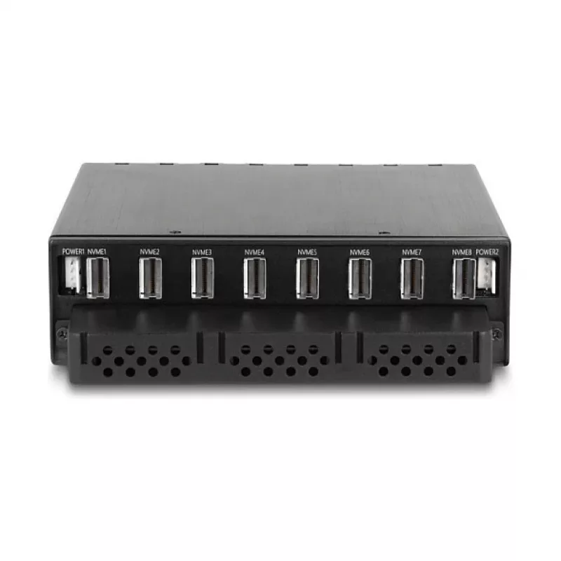 5.25? Wechselrahmen für 8 x M.2 NVMe SSD mit Slim SAS SFF-8654 Anschluss