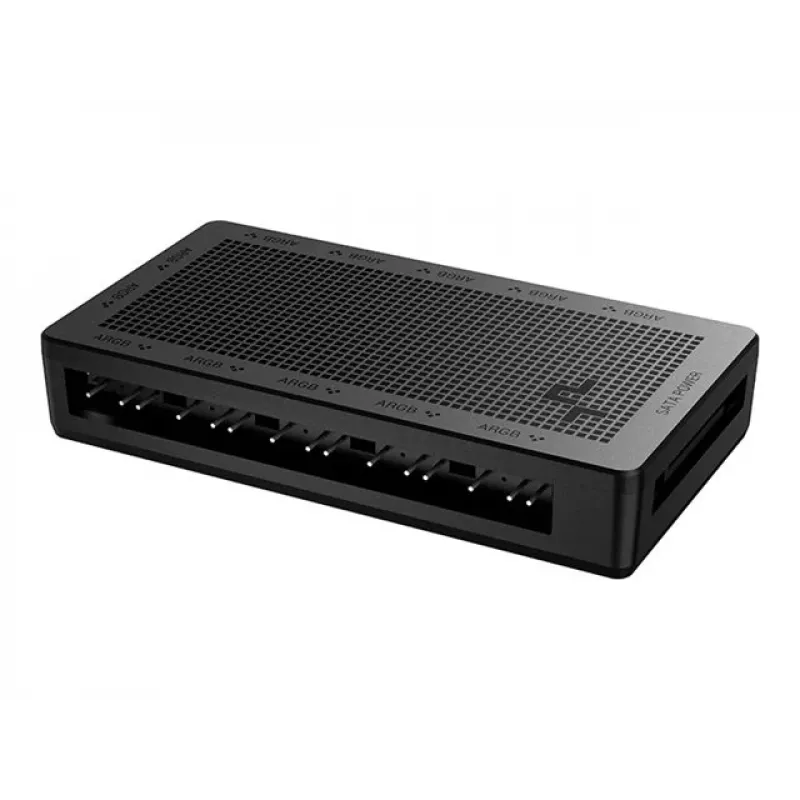 DeepCool RGB Hub SC700 12-Port Addressable RGB Hub, 12 ARGB 3-polig, magnetische Halterung, Schwarz, 45×84×15 mm