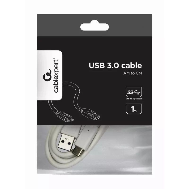 USB-Datenkabel Gembird USB A auf USB C 1 m, USB 3.2 Gen 1, weiß