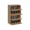 Schuhschrank top e shop MODO X2 Eiche Artisan, geschlossen, 4 Türen, 4 Einlegeböden, 600×880×360 mm, Spanplatte