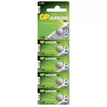 GP Batterie Alkaline Knopfzelle 5er-Pack Blister V13GA / L1154 (050.76AC5)
