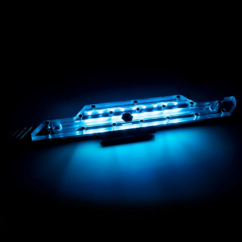 Wasserblock BitsPower BP-MSASDE — Acryl und Kupfer, transparent, enthält Wärmeleitpads und Montageschrauben