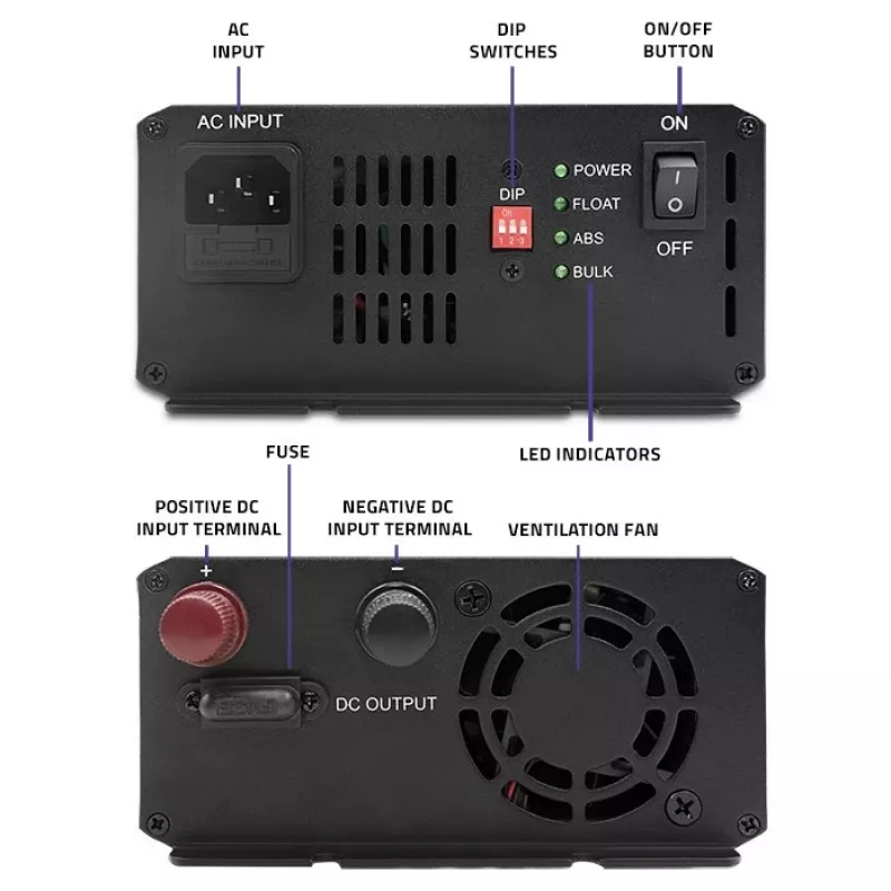 Ladegerät QOLTEC Monolith 20 A 12 V für LiFePO4-, AGM-, GEL-, SLA-Batterien
