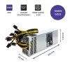 Qoltec 50177 PCI-E-Netzteil Smart 1600W | 80 Plus Gold - Data Mining