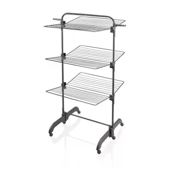 Wäscheständer Leifheit Seaford Schwarz – Trockenfläche 42 m, B760×T700×H1450 mm, klappbar mit Rollen