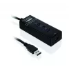 USB 3.2 Gen 1 Type-A 4-Port Hub IBOX IUH3FB, 5000 Mbit/s, schwarz, 0,5 m Kabel
