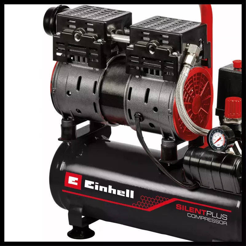 Kompressor TE-AC 110/6 Silent Plus (schwarz/rot, 550 W)