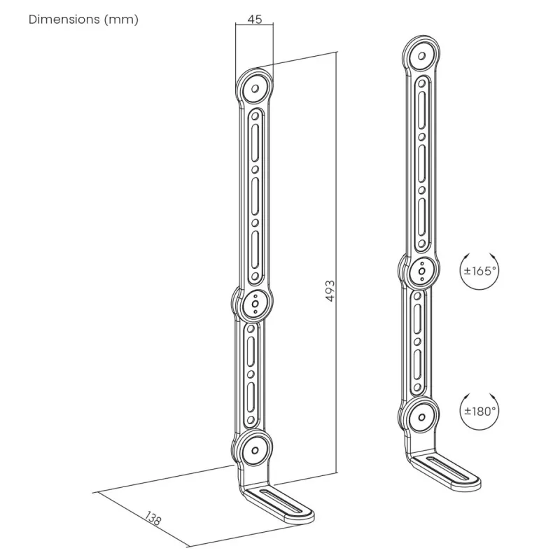Maclean universelle VESA-Halterung für Soundbar, max. 15 kg, MC-334