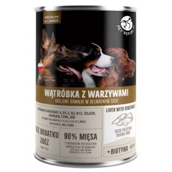 Nassfutter für Hunde PetRepublic PET REPUBLIC Adult Medium & Large Liver mit Gemüse 1250 g