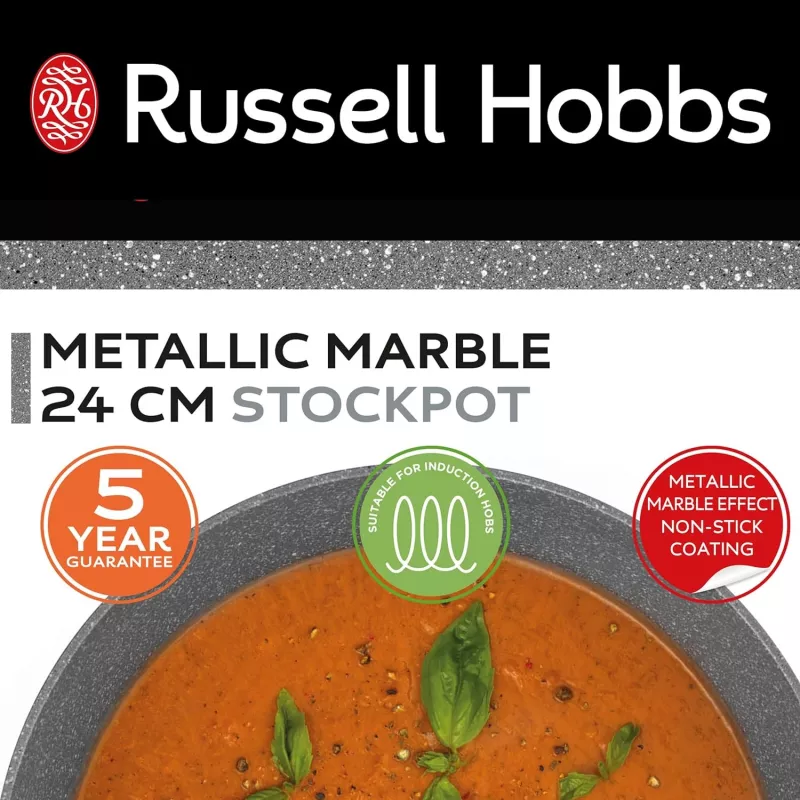 Kochtopf Russell Hobbs RH02809EU7 24 cm Metallic Marble, robuster Kochtopf