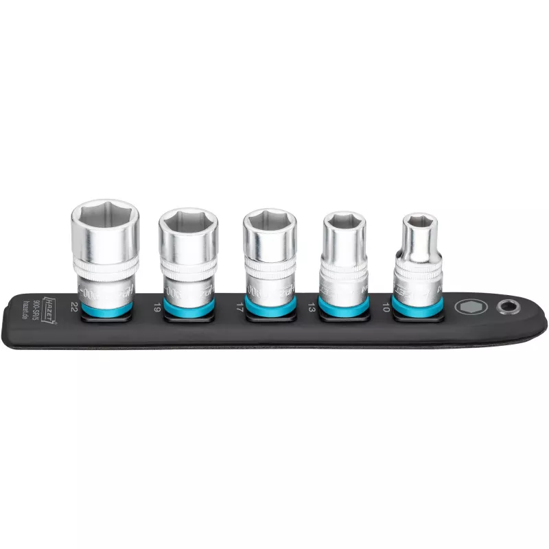Steckschlüssel-Satz Hazet 900-SR/5 1/2 Zoll Antrieb Sechskant-Steckschlüssel SW 10–22, 5-teilig