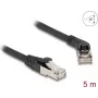 DeLOCK Netzwerkkabel RJ45 Cat.6A 45° abgewinkelt auf gerade 5 m Schwarz
