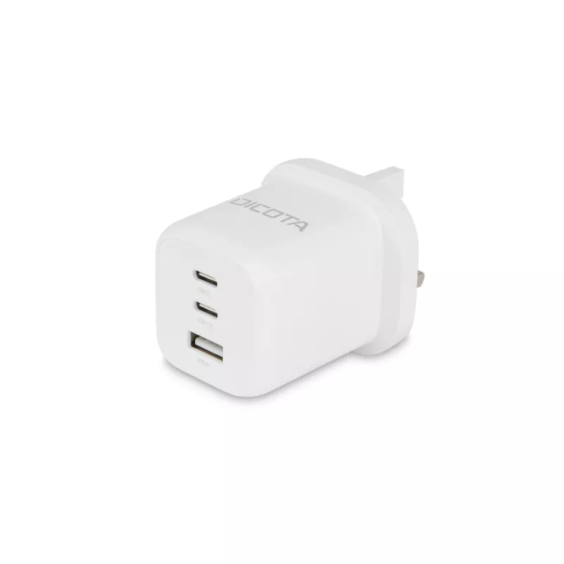 Dicota Netzteil - kompakt, GaN - 65 Watt - 5 A - PD 3.0 - 3 Ausgangsanschlüsse (2 x USB-C, USB)