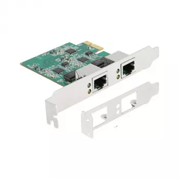 DeLOCK PCI Express x1 Karte auf 2 x RJ45 2,5 Gigabit LAN RTL8125 kabelgebundenes Ethernet