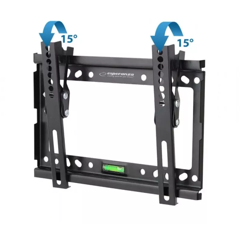 Wall TV mount ESPERANZA ERW010 for 14 inch–50 inch (35.6–127 cm), tilt 15°, VESA 75x75–200x200, max load 25 kg, Schwarz