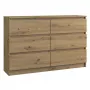 Top e shop M6 120 ARTISAN Kommode, Eichen-Optik, 6 Schubladen, 1200×300×770 mm