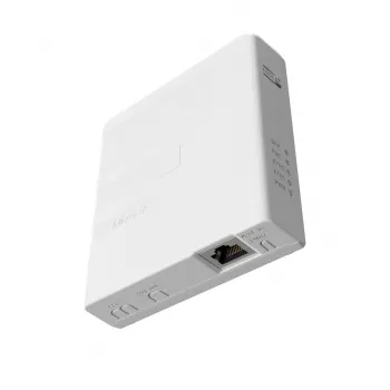 PoE-Injektor MikroTik GPEN21 mit SFP-Unterstützung, Gigabit-Ethernet (10/100/1000 Mbit/s), 2 RJ-45-Ports, weiß, 12–57 V Eingang