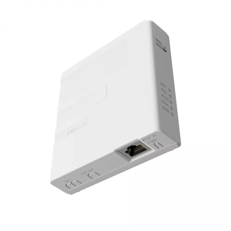 PoE-Injektor MikroTik GPEN21 mit SFP-Unterstützung, Gigabit-Ethernet (10/100/1000 Mbit/s), 2 RJ-45-Ports, weiß, 12–57 V Eingang
