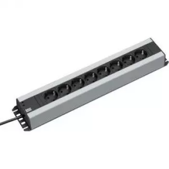 Power Extension Bachmann 300.002 2m 12 AC Outlets Schwarz Grau