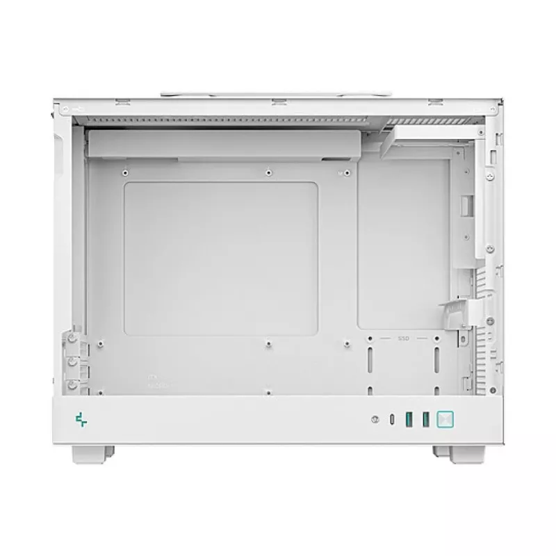 Computergehäuse DeepCool CH160 PLUS WH Small Form Factor weiß, microATX, gehärtetes Glas, USB-C