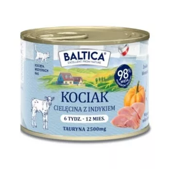 BALTICA regional flavours Kitten Kalbfleisch mit Pute – Nassfutter für Katzen – 185g