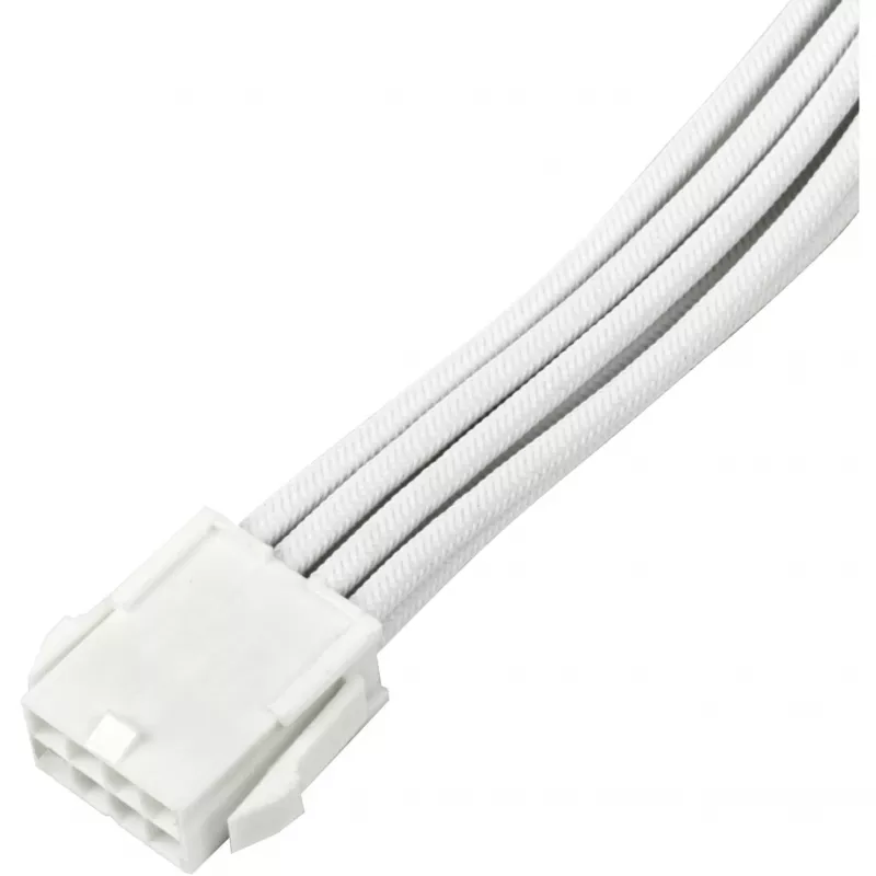 Netzteil-Verlängerungskabel SILVERSTONE EPS 12V 8‑pin (30 cm) weiß SST-PP07E-EPS8W-V2
