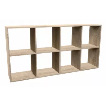Bücherregal topper MALAX 2X4 SONOMA, Sonoma-Eiche, 8 Regalböden, 1470×300×750 mm