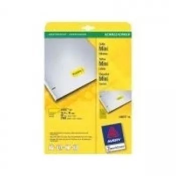 Selbstklebende Farborganisationsetiketten Avery Zweckform L6037-20, Wiederablösbar, Gelb, A4, 189 Etiketten/Blatt (3780 Stk.)