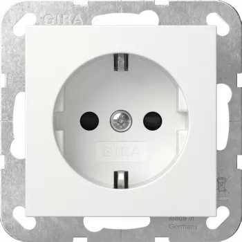 gira SCHUKO-Steckdoseneinsatz System 55 Reinweiß Modell 445303, für System 55 Rahmen
