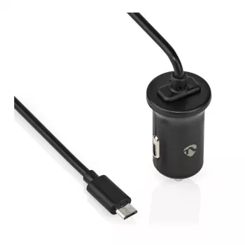 Nedis Auto-Ladegerät 12 W 1x 2,4 A - Anzahl der Ausgänge: 1, Micro USB (festes) Kabel, Einzelspannungsausgang