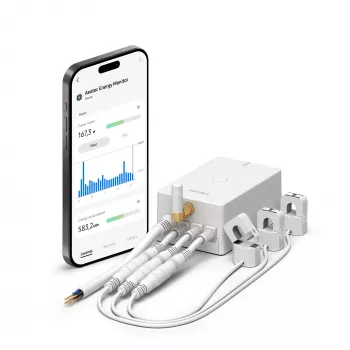 Energiezähler AEOTEC AEOEZWA046C3A60 — Drei-Klemmen 60 A mit Z-Wave für Einphasen- oder Dreiphasenüberwachung