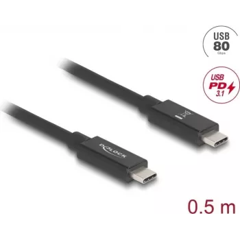 DeLOCK USB-Kabel 0,5 m USB-C Schwarz 80 Gbit/s