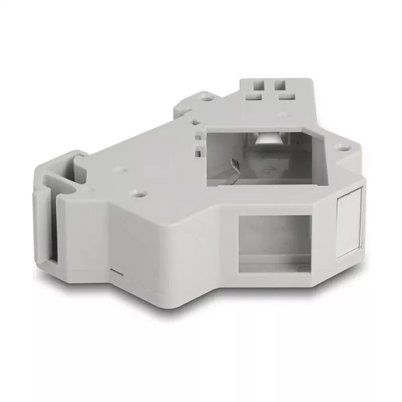 Snap-in Keystone-Halter für DIN-Schiene DELOCK 67043 — Kunststoff, geerdet, 60×88,2×21,5 mm, grau
