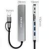 QOLTEC USB-C Hub 4x USB + SD/TF-Kartenleser Modell 53794