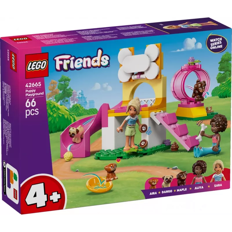 Konstruktionsspielzeug LEGO Friends Welpenspielplatz Set 42665, 66 Teile, 2 Minifiguren, Alter 4+