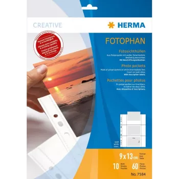 Fototaschen HERMA Fotophan 9x13 cm quer weiß 10 Stk.
