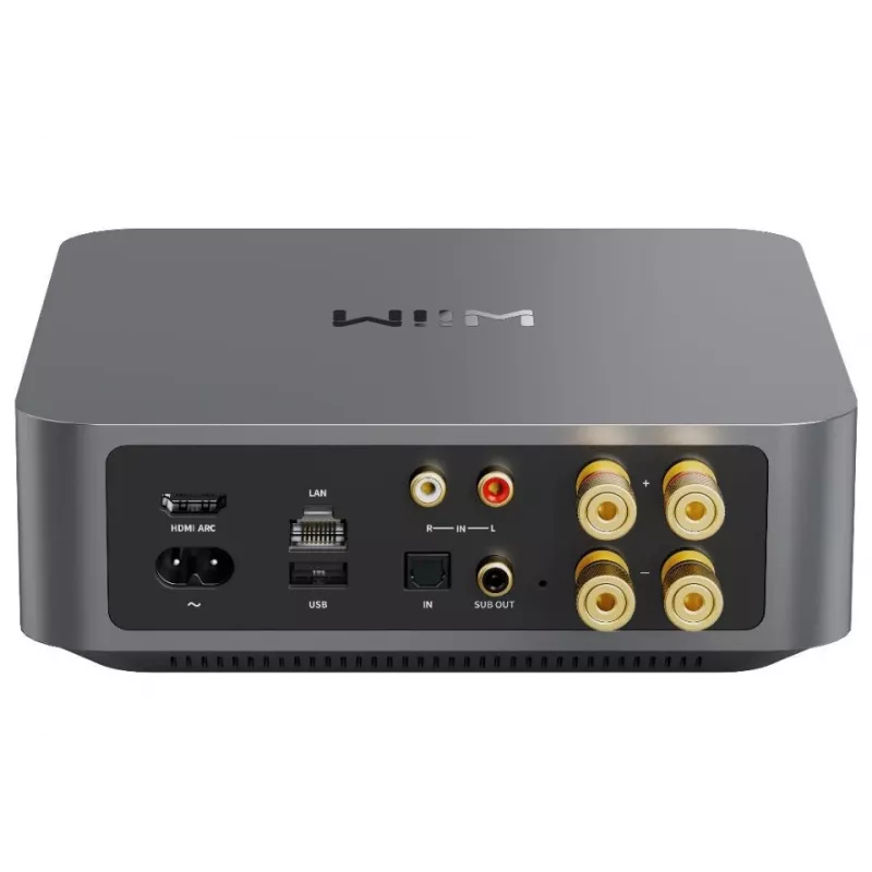 Stereo-Streaming-Verstärker WiiM Amp Pro Dark Grau — Wi‑Fi, Bluetooth 5.3, AirPlay 2, Spotify Connect, HDMI ARC, optischer Eingang, Sub-Ausgang