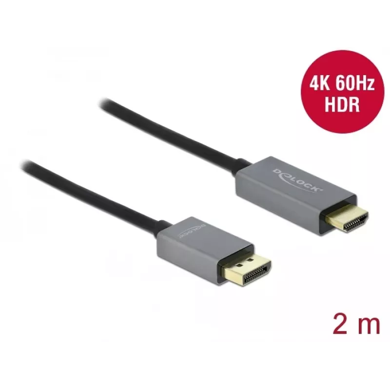 DisplayPort-zu-HDMI-Kabel DeLOCK Aktiv 1.4 4K 60Hz 2m