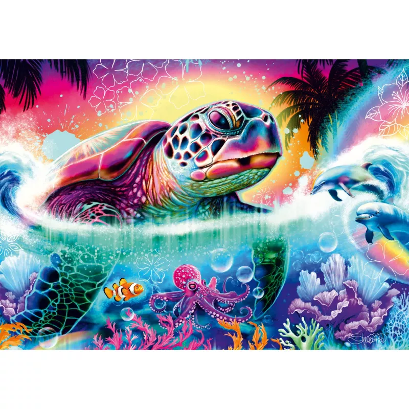 Puzzle Schmidt Spiele Sheena Pike Neon Turtle — 1000 Teile