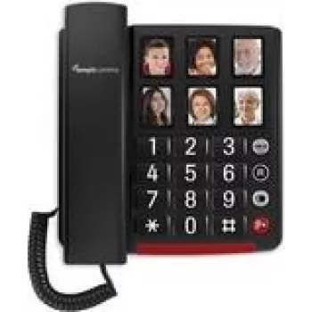 Kabelgebundenes Großtastentelefon AMPLICOM BigTel 40 plus – großes Display, Foto-Kurzwahltasten