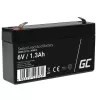 UPS-Batterie Grün Cell AGM13, versiegelte Blei-Säure-VRLA 6 V 1,3 Ah, 290 g, schwarz