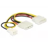 Internes Stromkabel DeLOCK 83658 0,39 m 3-Pin auf 2 x Molex 4-Pin