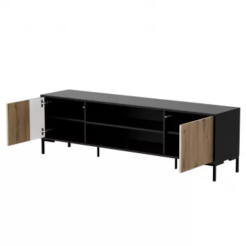 Cama RTV-Schrank MERCI RTV-Schrank 180 x 40 x 53.5 cm schwarz/Eiche artisan