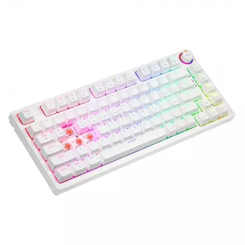 SAVIO PHENIX WHITE Kabellose Mechanische Tastatur, Gateron Red Pro, ABS
