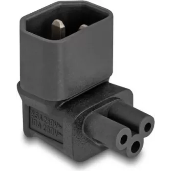 DeLOCK Netzadapter IEC 60320 - C14 auf C5 Buchse 2,5 A 90° Schwarz