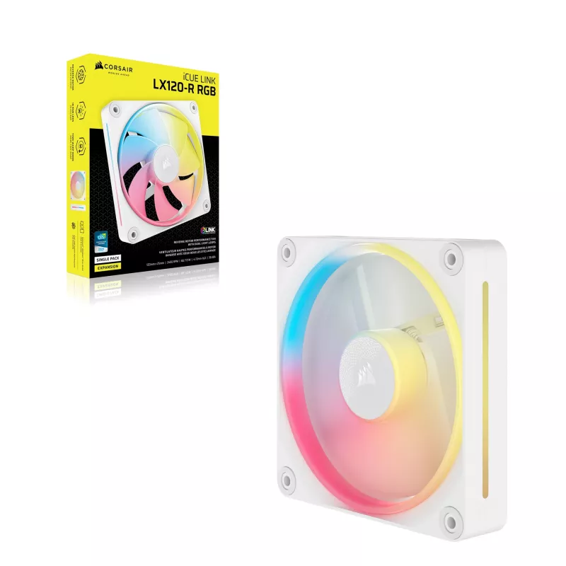 CORSAIR iCUE LINK LX120-R RGB 120mm ARGB Reverse Blade Gehäuselüfter - Weiß