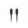 USB-C-auf-C-Kabel LANBERG CA-CMCM-32CU-0018-BK USB 3.2 Gen 2, 1,8 m, schwarz, 100 W PD, 4K-Video